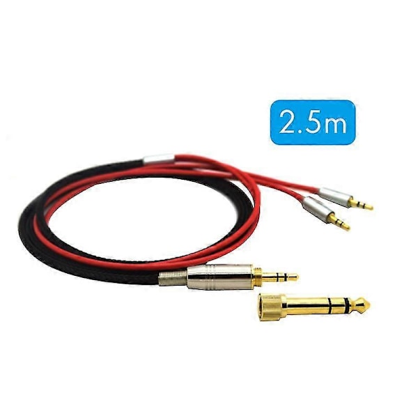 Erstatningskabel for hodetelefoner For He400s He-400i He560 V2 3,5 mm hann 6,35 mm til 2x 2,5 mm hann lyd HiFi-kabel 2,5 m