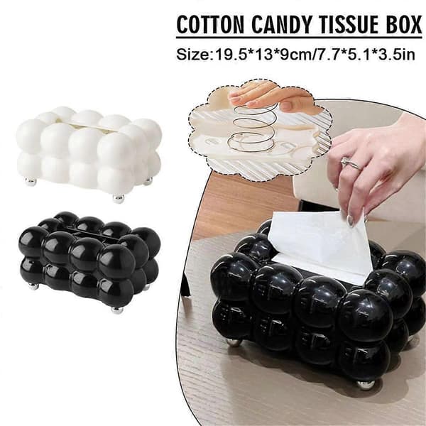 Bubbelformad Tissue Box Hållare Vardagsrum Tissue Case Svart