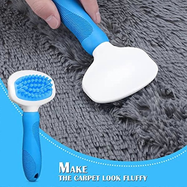 Teppehrake for sammenfiltret teppe, lurvete teppe, tepperake, teppepleier, teppebørste for å fluffe teppe, teppekam, børste for sammenfiltrede tepper for trapper, haller og tra