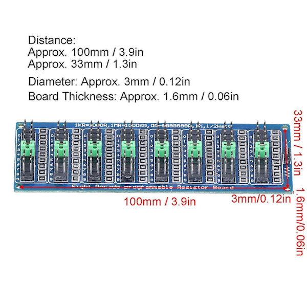 Högkvalitativt 0.1R - 9999999R Programmerbart resistor-kort åtta-segment 0.1R