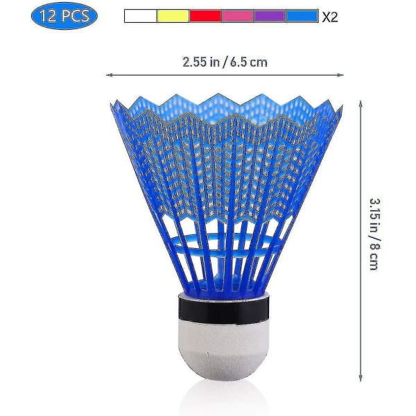 Paket med 24 badmintonfjädrar Badmintonplastboll Skumhuvud för barn Vuxna Sportaktiviteter [XC]