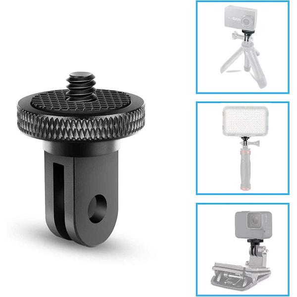 Tripod Adapter Kamera Mount Tilbehør Aluminium Adapter Montering Kameraer Til For Gopro Mount Og Andre Actionkameraer (2 Styk, Sort)