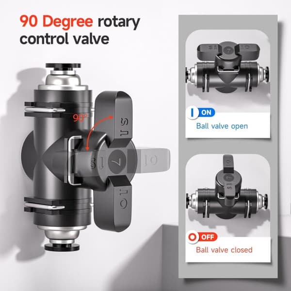 10 sorte 8 mm pneumatiske kugleventiler til direkte luftstrømskontrol. Pneumatisk fitting