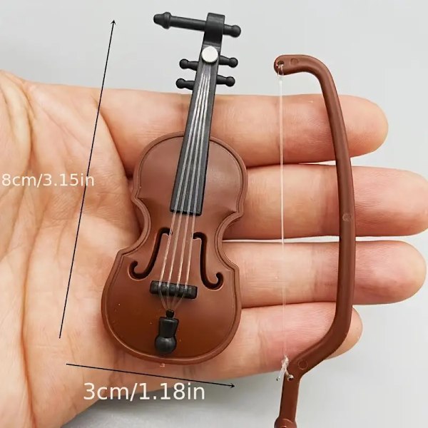 1 stk Miniatyr Violin Miniatyr Violin Tilbehør Til Miniatyr Musikinstrumenter Dukkehustmodel Hjemindretning Eid Al-Adha Mubarak