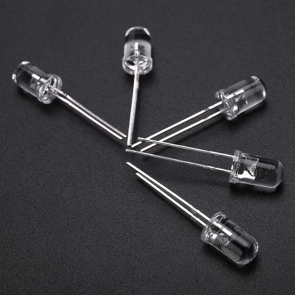 100 stk. 5mm Varmhvite LED Diode Lys DC 3V 20mA Pære Elektroniske Komponenter Lysdiode