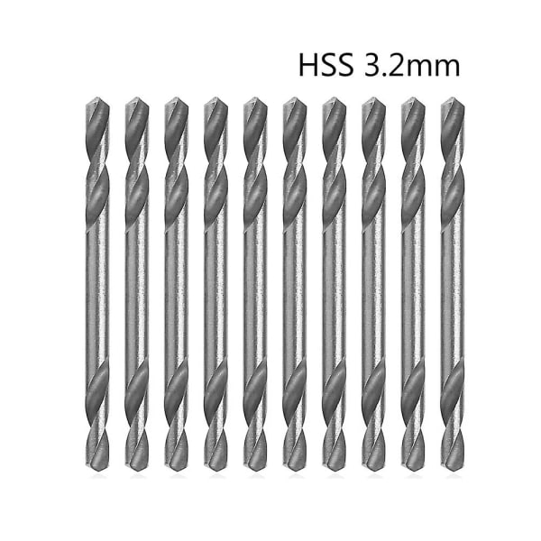 10pcs 3.2mm Hss Double Ended Spiral Torsion Drill Tools Drill Set