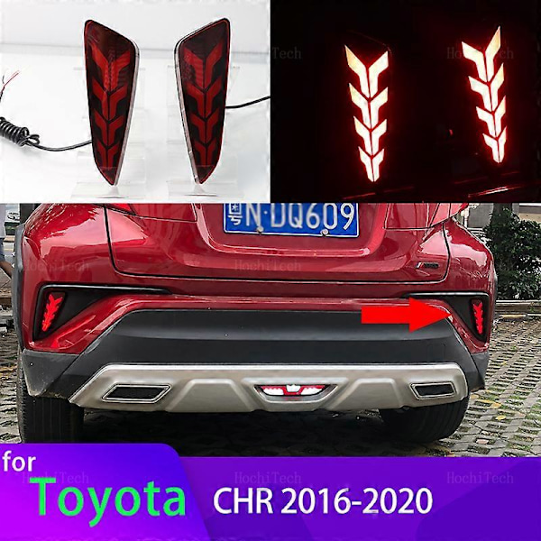Auton vilkkuva LED-heijastin takasumuvalo takapuskurin jarruvalo Toyota C-HR CHR 2016-2020