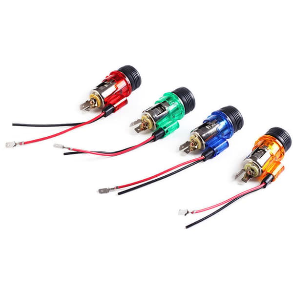 Universal 12V bil cigarettænder med LED-lys