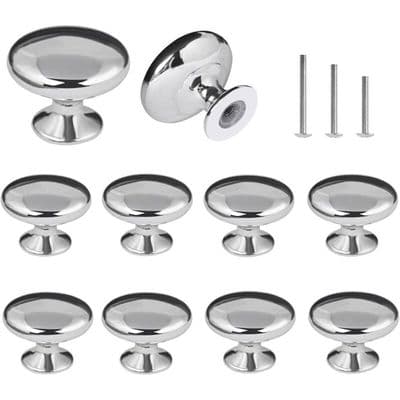 Møbelgreb - LARGEIGHT - Pakke med 10 - Krom - Diameter 30 mm - Rosaguld