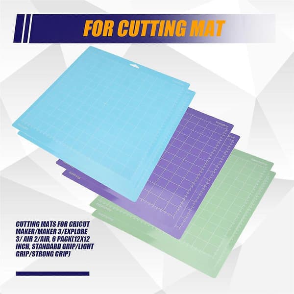 Skärmattor för Cricut Maker/Maker 3/Explore 3/ Air 2/Air, 6-pack (30,5 x 30,5 cm, Standard Grip/Light G