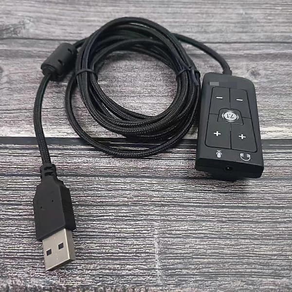 USB-adapter eksternt lydkort 3,5 mm hovedtelefon-mikrofonstik til Cloud2 7.1