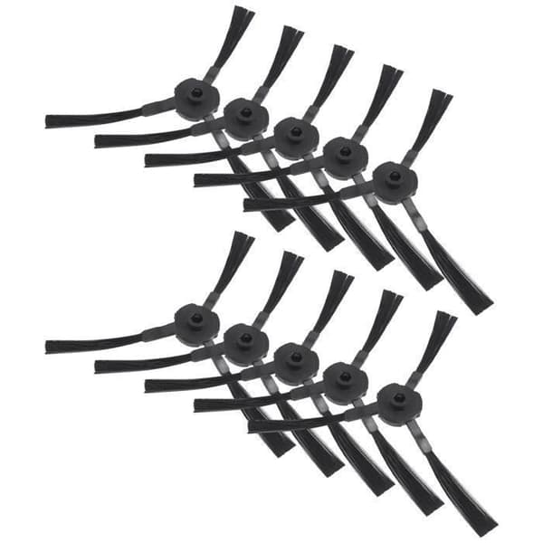 Sidebørste - PZCC - Pakke med 10 - Kompatibel med ILIFE V3 V5 A6 A4 - Sort - Tilbehør til robotstøvsuger