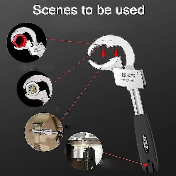 Universal Justerbar Dobbelt-Endt Skiftenøkkel Multifunksjonell Bad Skiftenøkkel Aluminium Legering Åpen End Spanner Bad Reparasjon Håndverktøy