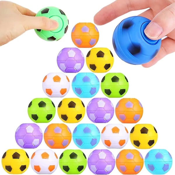 32 st Mini Fidget Spinners Fotbollsleksaker för barn, fotbollsfestfavoriter Goodie Bag-stoppare, roterbara fotbollsfinger stressbollar för klassrum Pri