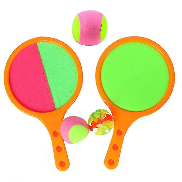 Orange Paddle Catch Ball Racket Set Sport Game Toys Toss Set Disc Paddle Tennis Game Sucker