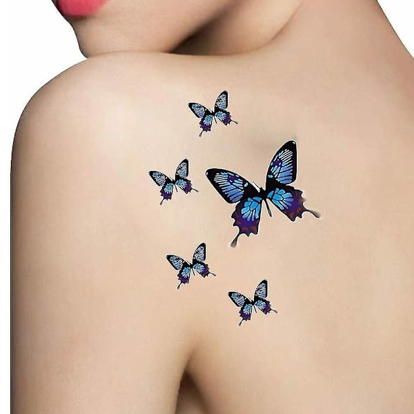 [Fri frakt] Fjärilar 3D Flerfärgad Tillfällig Tatuering Fake Kvinnor