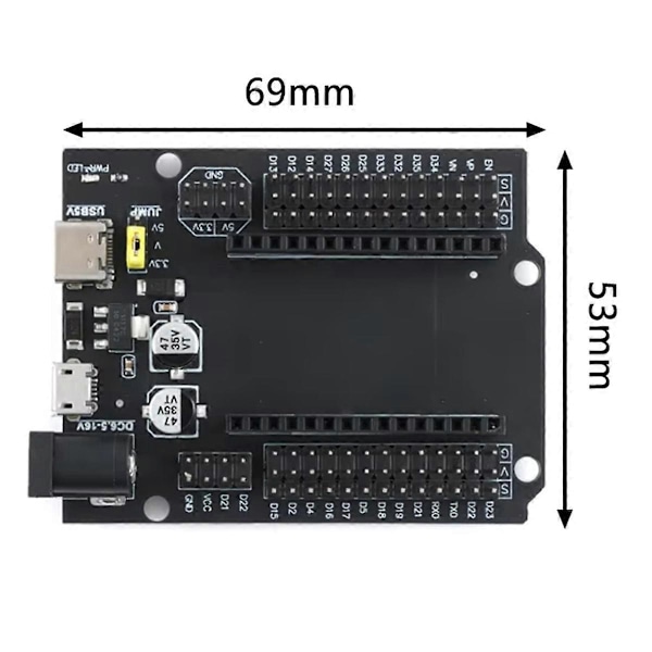 ESP32-WROOM-32 Expansionsutvecklingskort DEVKIT V1 30P Strömkortsmodul ESP32S Shield Utveckling