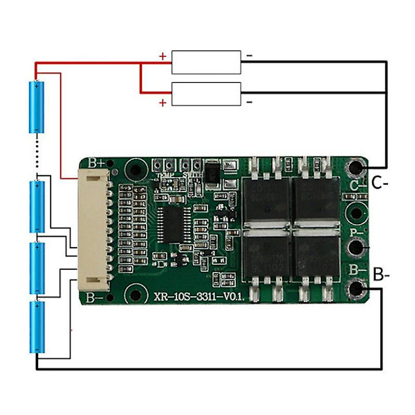 BMS 10S 36V 15A 18650 Li-Ion Lithium Batteri Ladesikringskort PCB PCM Fælles Port til Escooter E-Bike Opladning