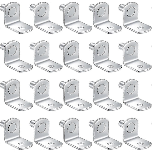 20 stk Metall L-formet Hylle Støttepinner, 5mm Brakett Brakett, Braketter og Hylle Kiler for Møbler Skap Bokhylle