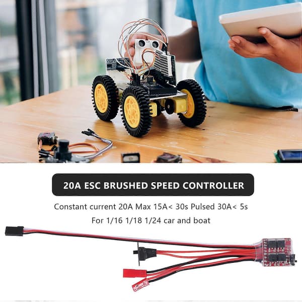 20A Bustophedon ESC Børstet Hastighetskontroller For RC Bil Lastebil Båt