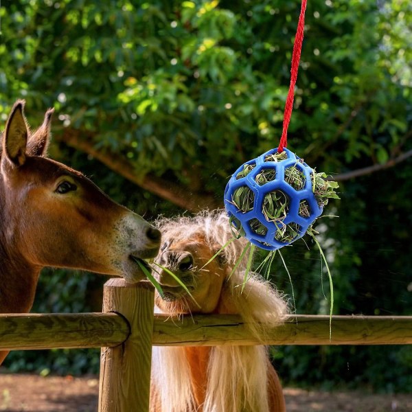 2 Pack Hay Bales for Horses, Goats, Sheep, Stress Relief (Blue)