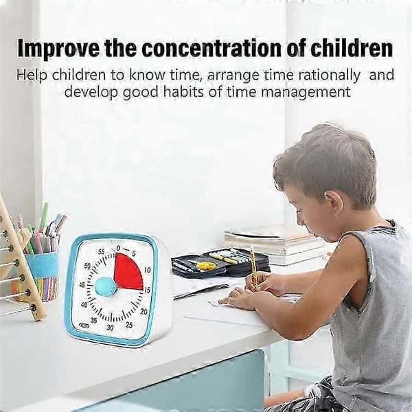 Visuell timer med nattlys, 60 minutters nedtellingstimer for barn og voksne