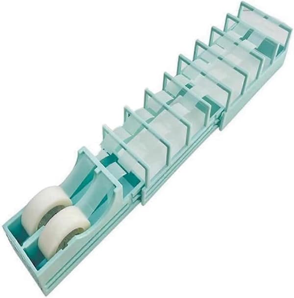 2 stycken tejphållare, pysselmaterial för hemmet, bärbara, stabila, hopfällbara, transparent tejpdispenser Ref: 5196