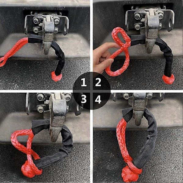 Vinsj Snatch Recovery Ring, Syntetisk Vinsjtau, Snatch Ring Soft Sjakkel, Vinsjtilbehør for UT