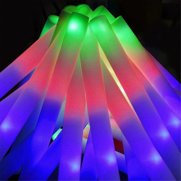 Oranssit LED-vaahtopuikot - Glitter-valopuikot tarvikkeet lapsille, karnevaaleille, syntymäpäiville, häihin