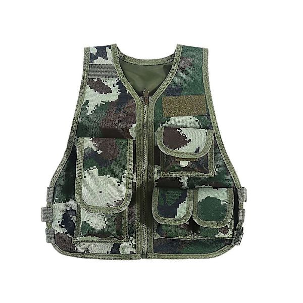 Børne Camouflage Vest til Udendørs Combat Jagt Spil - Jungle Camouflage (Størrelse S)