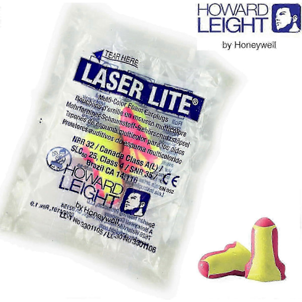 100 par Howard Leight Laser Lite individuellt förpackade öronproppar