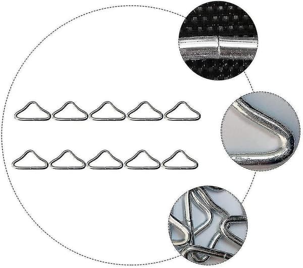 20 stk. Rustfrit Stål Trekant Ring Spænde V- Ringe Til Trampolin Reserve Trampolin Mad Craft