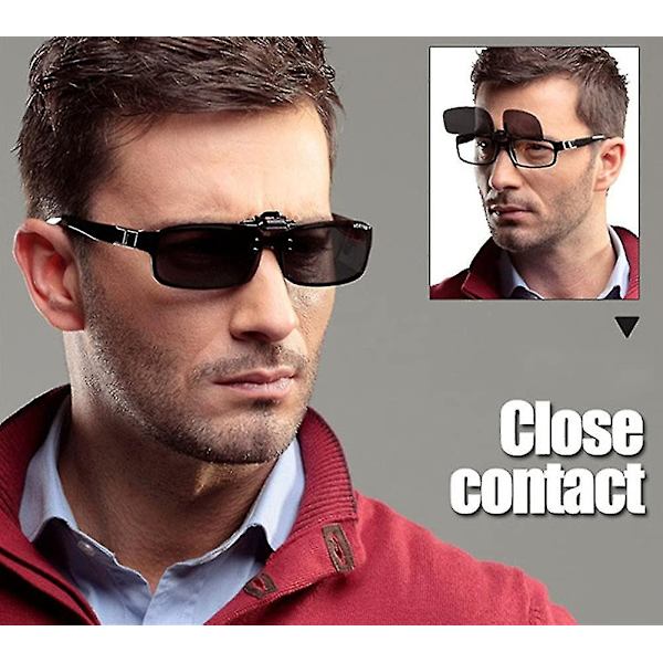 2 par solglasögon Clip On Flip Up Night Vision Glasögon Anti Glare