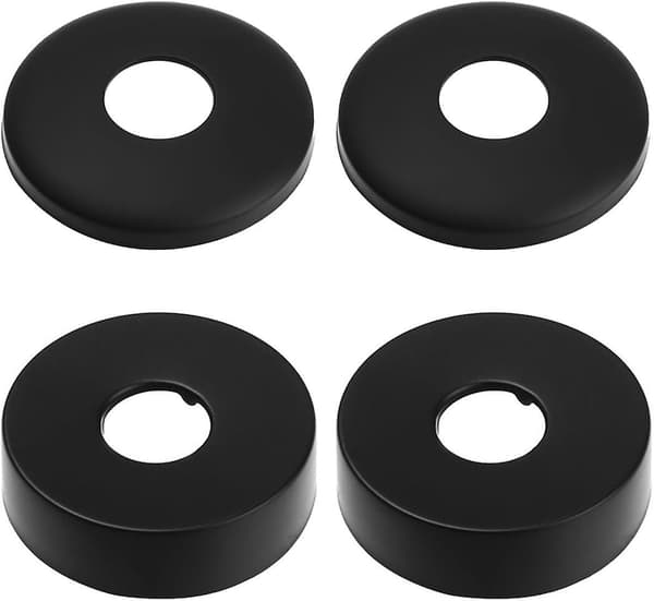 Hane Rosette, Bruser Mixer Rosette, 4 Sort Rustfrit Stål Rør Dæksel, Radiator Rosette - Rosette til Bruser Hane, Hane, Radiatorer