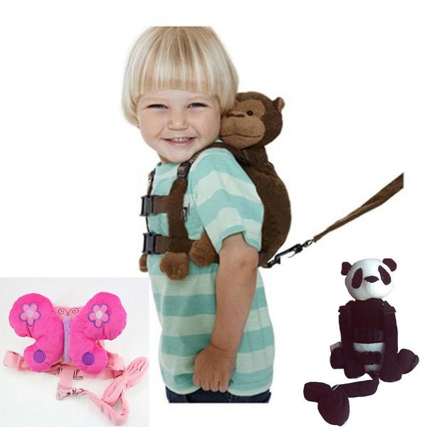 Monkey 2-i-1 Baby Kids Keeper Assistant Toddler Gå Säkerhetssele Ryggsäck Väska Rem Selar och koppel T30