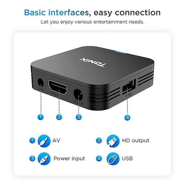 TX1 Android 10 4K HDR 2.4G Wifi Set Top Box H313 Set Top Box HD Netværksafspiller TV Boks 1G&8G