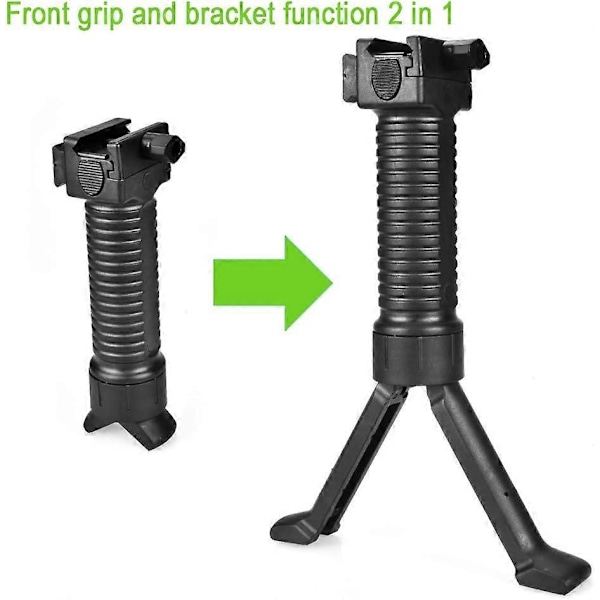 Pod Grips Förlängare 20 mm Skena Vertikalt Gevär Framgrepp 2 i 1 Keymod Bipod Fritt Krympbara Skenor Airsoft Grepp för Utomhusskytte Air Picatinny Weav