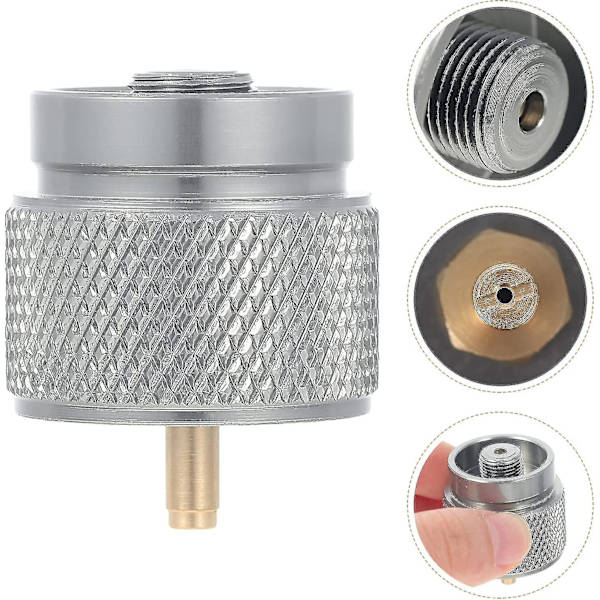 Professionell gasbehållare omvandlare bärbar propangas omvandlare camping gasbehållare adapter (1 st, silver)