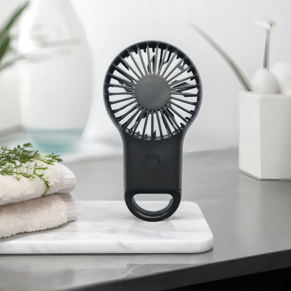 Bærbar ventilator - Miniventilator - Bærbar USB-ventilator - Køling - Med karabinhage - Plast - Hvid