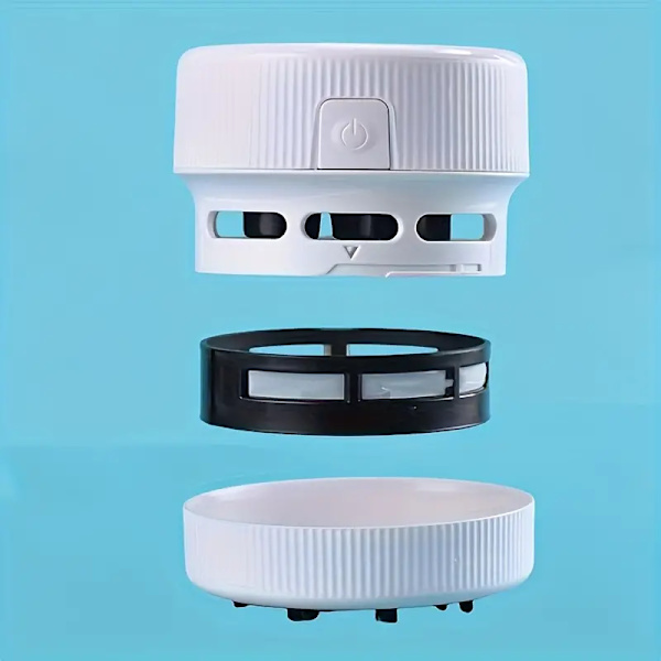 Kompakt bærbar støvsuger, perfekt til hjem, kontor og bil! Mini Cute Desktop Støvsuger, Desktop Cleaner, hvid