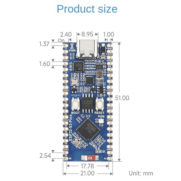Mikrokontroller 2.4GHz Wi-Fi Utvecklingskort 240MHz Dual-Core Processor