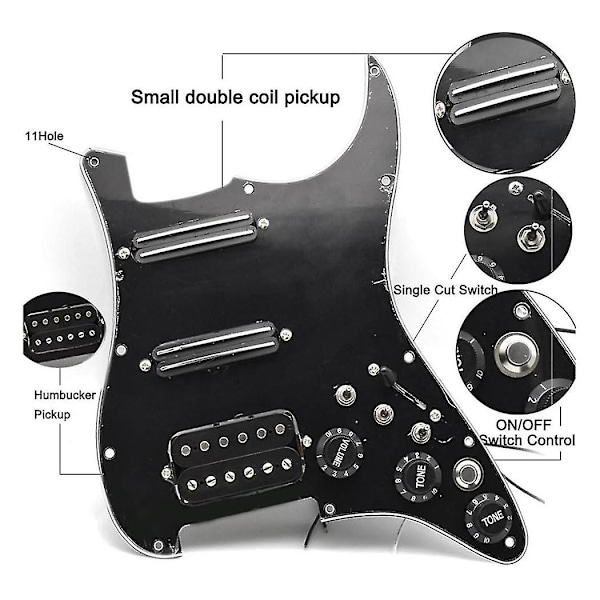 Elektrisk Gitarr Plektrumskydd Pickup Med Singlecut Kabeldragning Laddat Förkopplat Gitarr Plektrumskydd För Strat Gitarr