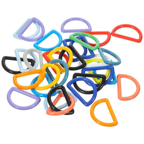 D-ring Spänne Mångsidiga Handväskor Ryggsäckar Blandade Färger 2,7x2x0,2cm Halkfri 32-pack