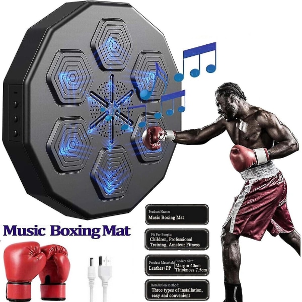 2024 Ny musikboxningsmaskin Hemväggfäste Elektronisk Smart Focus Agility Training Digital boxning Väggmål Slagdynor och handskar 2023 Hot 100