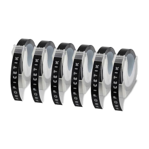 6 stk. etiketttape kompatibel med Dymo pregetape
