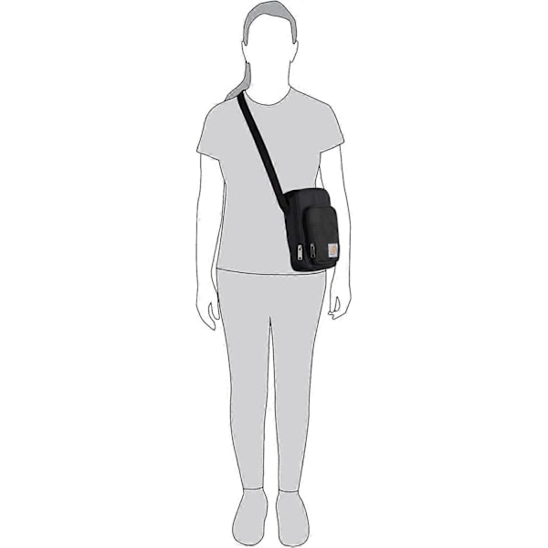 Unisex Voksen Glidelås, Slitesterk, Justerbar Skulderveske med Glidelåslukking, Svart, En Størrelse