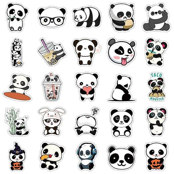 50 stk. Dyre Graffiti Klistermærker Vandtætte Laptop Skate - Panda flerfarvet