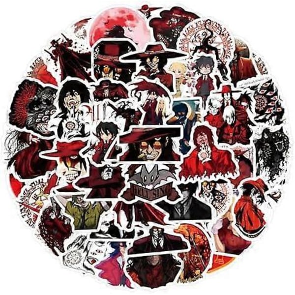 Hellsing-tarrat, Kylmät Anime Manga Vedenkestävät Vinyyli Tarrat Teineille Lapsille Pojille Kannettavalle Tietokoneelle Rullalaudalle Puhelimelle Vedenpullolle Muistikirjalle Autolle Polkupyörälle Moottoripyörälle