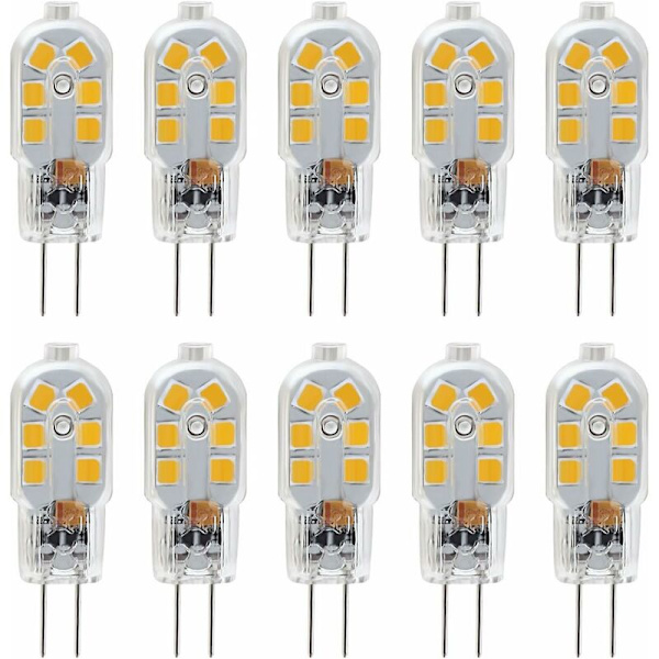 G4 LED-lampor 12V, 1W Motsvarar 10W halogen, ej dimbar, paket med 10
