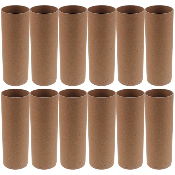 12 kpl Paperi Rullat Käsitöille Ruskea Kartonkikääre DIY Käsitöiden Teossa Putki